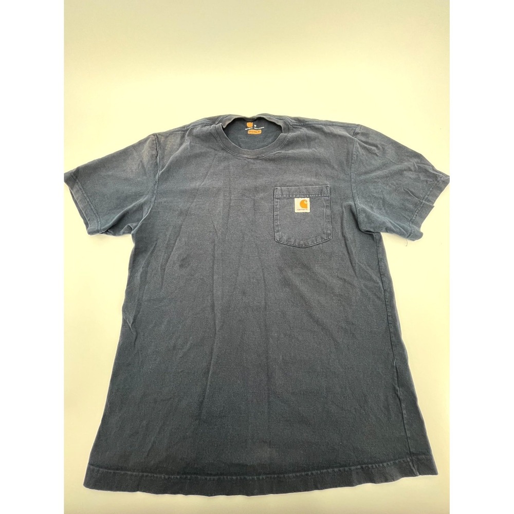 Carhartt K87‎ Pocket T Shirt Mens Medium Navy Blue Cotton Workwear Original Fit